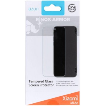 Azuri screenprotector met vlak verhard glas RINOX ARMOR - Voor Xiaomi MI A2 - Transparant