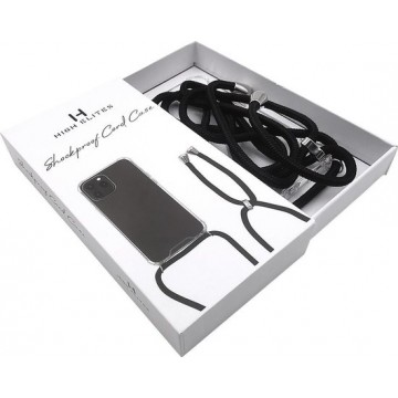 High Elites Backcover met Zwart verstelbaar koord voor je iPhone 12 Pro Max 6.7 - Transparant Hoesje