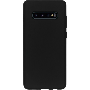 Accezz Liquid Silicone Backcover Samsung Galaxy S10 Plus hoesje - Zwart