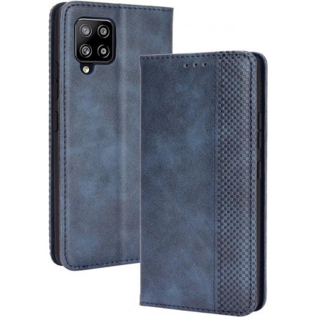 Samsung Galaxy A42 Hoesje - Vintage Book Case - Blauw