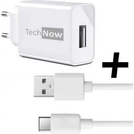 TechNow Oplader Fast Charge Snellader met USB-C Kabel - 12 Watt - Samsung / Huawei / LG