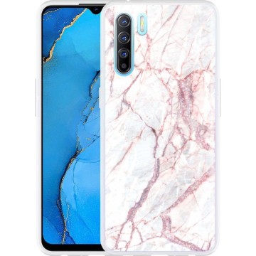 Oppo A91 Hoesje White Pink Marble