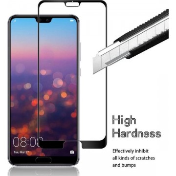 Huawei P20 Pro Full cover HD clarity Hardness Full Coverage Bubble Free tempered glass zwart