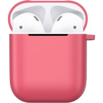 Let op type!! Frosted TPU oortelefoons schokbestendig beschermende case voor Apple AirPods 1/2 (roze)