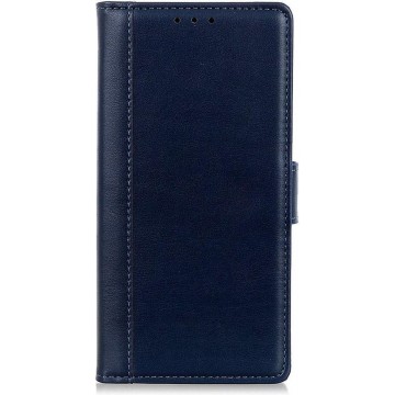 Shop4 - Samsung Galaxy A20e Hoesje - Wallet Case Grain Donker Blauw