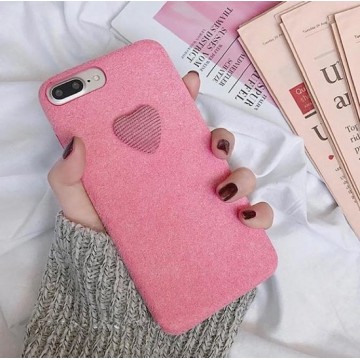 Telefoonhoesje met hartje - iPhone 7/8 - Roze - Valentijn - Valentijnsdag cadeau