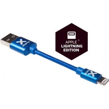 Xtorm - Korte USB kabel naar Lightning - Apple gecertificeerd - Speciaal voor de XB200(U)/XB201(U) - Blauw