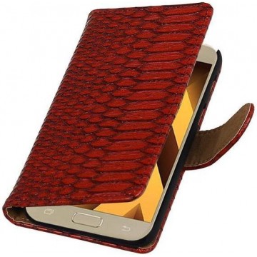 Wicked Narwal | Snake bookstyle / book case/ wallet case Hoes voor Samsung Galaxy A5 2017 A520F Rood