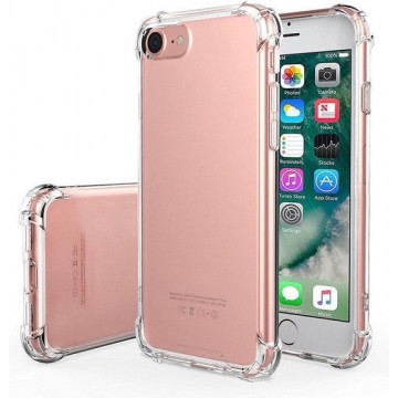 Iphone 7/8 siliconen hoesje - Transparant iPhone 7/8 hoesje - achterkant met valbestendige zijkanten.