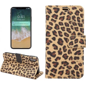 Luipaard bruin  iPhone X Portemonnee hoesje
