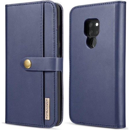 Huawei Mate 20 Leren 2-in-1 Bookcase en Back Cover Hoesje Blauw