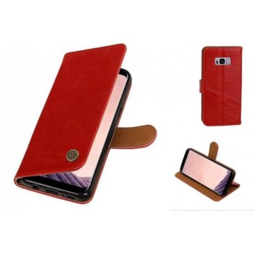 MP Case® PU Leer Vintage Look Rood Hoesje voor Samsung Galaxy S8 book case wallet case