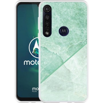 Motorola Moto G8 Plus Hoesje Green Marble