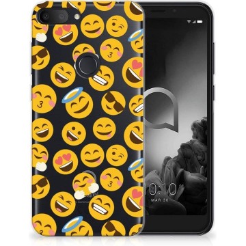 Backcover Soft Siliconen Hoesje Alcatel 1S (2019) Telefoon Hoesje Super als Cadeautjes voor Meisjes Emoji