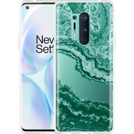 OnePlus 8 Pro Hoesje Turquoise Marble Art