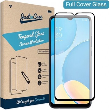 Just in Case Full Cover Tempered Glass voor Oppo A15 - Zwart