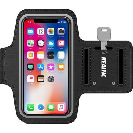 Healtic Smartphone Sportparmband - Universeel - Spatwatervrij - Zwart