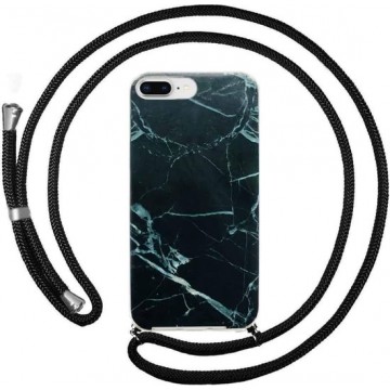 FONU Backcover Hoesje Met Koord iPhone 8 Plus / 7 Plus - Black Marble