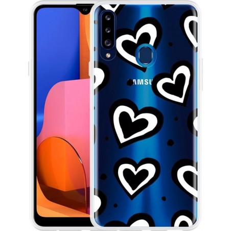 Samsung Galaxy A20s Hoesje Watercolor Hearts