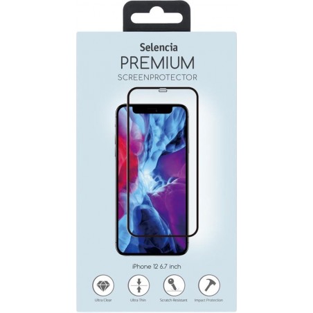 Selencia Gehard Glas Premium Screenprotector voor de iPhone 12 Pro Max - Zwart