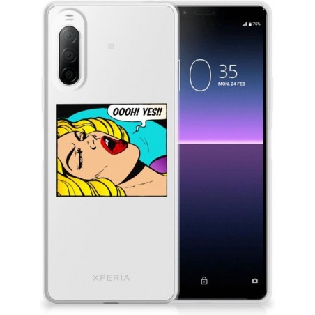 Silicone Back Case Sony Xperia 10 II Hoesje met Tekst Popart Oh Yes