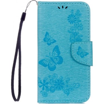 Mobigear Bookcase Hoesje Vlinders Turquoise Samsung Galaxy S8
