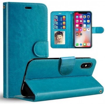 Chique Lederen hybride telefoon hoesje voor iPhone 6 | 7 | 8  blauw
