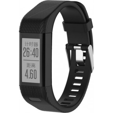Let op type!! Smart Watch silicone polsband horlogeband voor Garmin Vivosmart HR + (zwart)