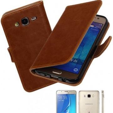 MP Case PullUp bruin leder look hoesje voor Samsung Galaxy J5 2016 Booktype - Telefoonhoesje - smartphonehoesje - beschermhoes.