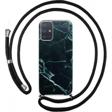 FONU Backcover Hoesje Met Koord Samsung Galaxy A71 - Black Marble