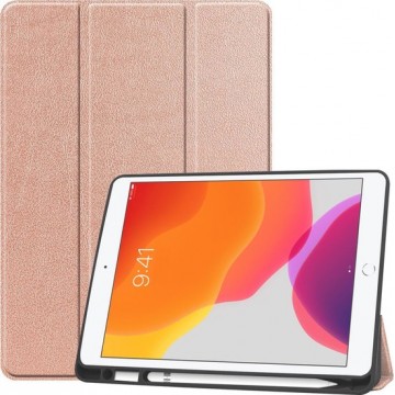 iPad 10.2 (2019) Hoesje Cover Met Uitsparing voor Apple Pencil Stylus Pen - Rosé Goud