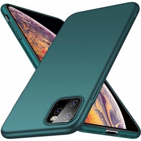 Ultra thin case iPhone 11 Pro Max - groen + glazen screen protector