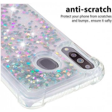 Siliconen Glitter Backcover Hoesje Samsung Galaxy A70 - Zilver