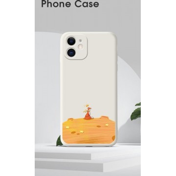 Iphone 11 Hoesjes Siliconen Hoes Case - The Fox prince   - wit