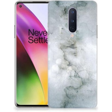 Silicone Back Cover OnePlus 8 Telefoon Hoesje Painting Grey
