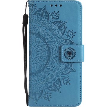 Shop4 - Huawei P20 Lite Hoesje - Wallet Case Mandala Patroon Blauw