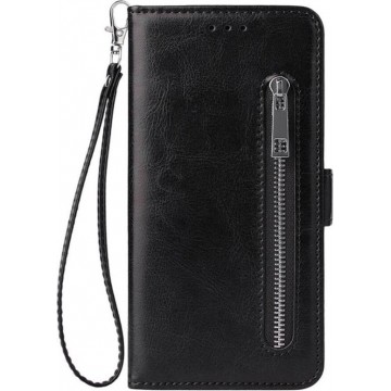 Shop4 - Samsung Galaxy S10 Lite Hoesje - Wallet Case Cabello met Ritssluiting Zwart