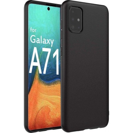 Samsung Galaxy A71 Zwarte Siliconen Hoesje - Samsung Galaxy A71 Black Silicone Case - Samsung Galaxy A71 Backcover Black