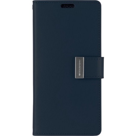 iPhone XR Wallet Case - Goospery Rich Diary - Donker Blauw