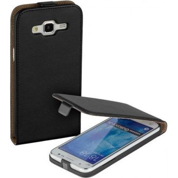 MiniPrijzen - Zwart Eco Leer Flip Case Samsung Galaxy J5 flip cover kalp cover hoesje voor de Samsung Galaxy J5
