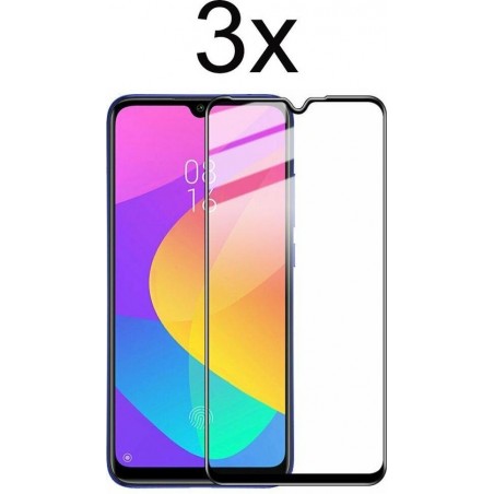 Xiaomi Mi A3 Screenprotector - Xiaomi Mi A3 Screen Protector Full Cover Tempered Glass - 3 Stuks