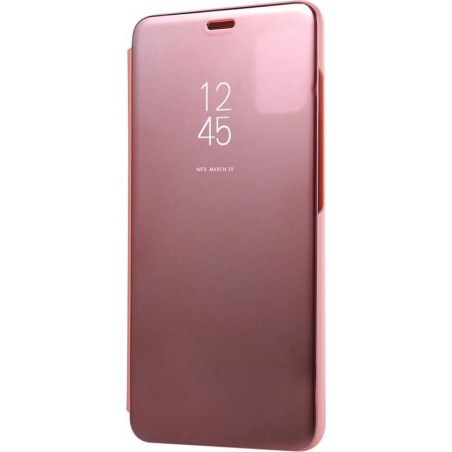 Shop4 - Samsung Galaxy A51 Hoesje - Clear View Case Rosé Goud