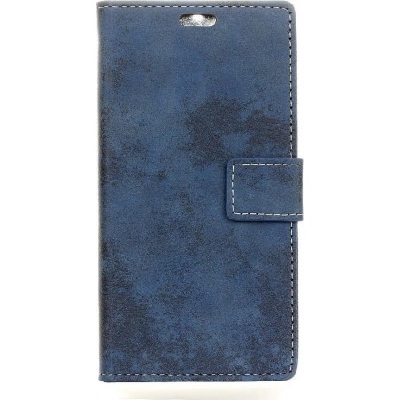 Shop4 - Motorola Moto G5s Plus Hoesje - Wallet Case Vintage Blauw