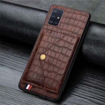 Mobigear Crocodile Backcover Creditcard Houder Bruin Samsung Galaxy A51