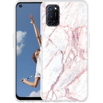 Oppo A72 Hoesje White Pink Marble
