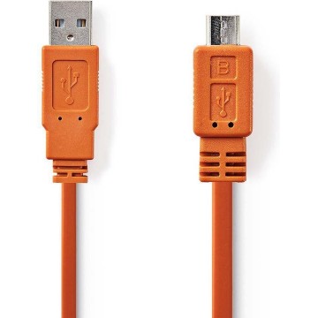 Nedis USB-kabel 1 m 2.0 USB A Micro-USB B - Oranje