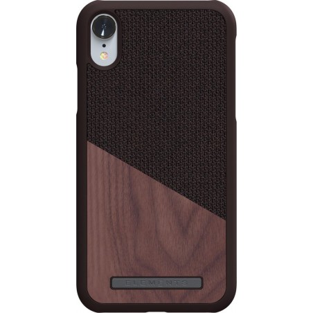 Nordic Elements Frejr backcover voor Apple iPhone XR -  Walnoot hout / bruin textiel