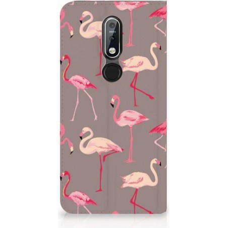 Nokia 7.1 (2018) Uniek Standcase Hoesje Flamingo