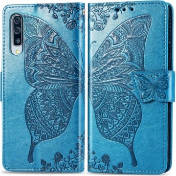 Mobigear Vlinder Bookcase Hoesje Blauw Samsung Galaxy A70