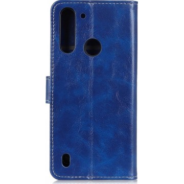 Mobigear Retro Luxe Wallet Hoesje Blauw Motorola Moto G8 Power Lite
